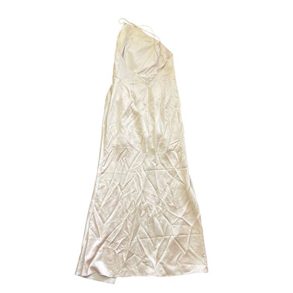 Significant Other Gracie Draped Satin Midi-Dress Champagne Formal Dress Size 6 - Picture 5 of 15
